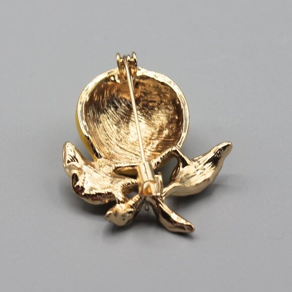 Jewelry pin brooch lemon fruit nature yellow gold tone fun fashion new - Picture 14 of 14